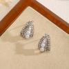 French Design Lace Skirt Pearl Stud Earrings Niche High-End Light Luxury Fashion Earrings Unique Personality Earrings