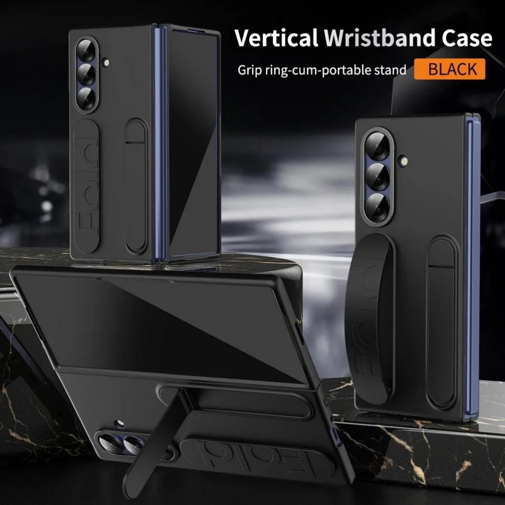 Lyxigt handledsband Bärbar stativhållare Multifunktionellt phone case för Samsung Z Fold 7 6 5 4 3 Stötsäkert Skyddande baksidesskydd
