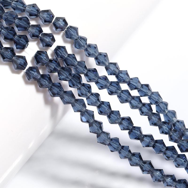 Apx 95pcs/Strand 4mm Shiny Crystal Beads Bicone Beads Faceted Glass Beads Loose Spacer Beads for Bracelet DIY Jewelry Making