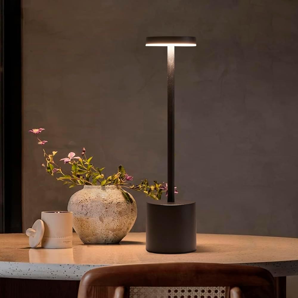 USB Modern LED Desk Lampwith Touch Controlled Tri Color Lighting and Iron Base, Perfect for Decorating Living Rooms and Bedrooms