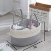 Original White Portable Cotton Rope Woven Hand Basket Baby Diaper Basket Tassel Storage Box Removable Storage Basket