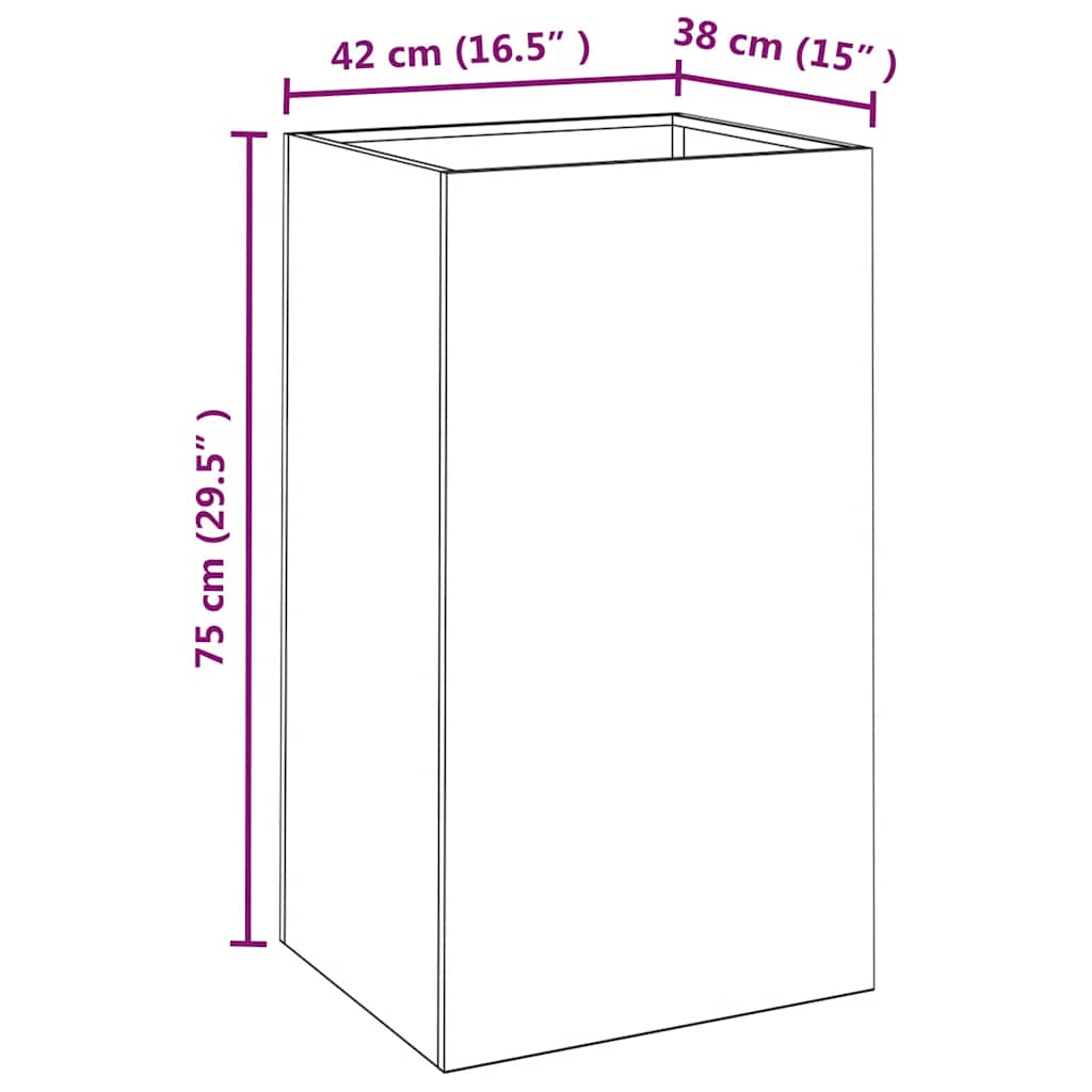 Plant Pot 42x38x75 Cm Corten Steel