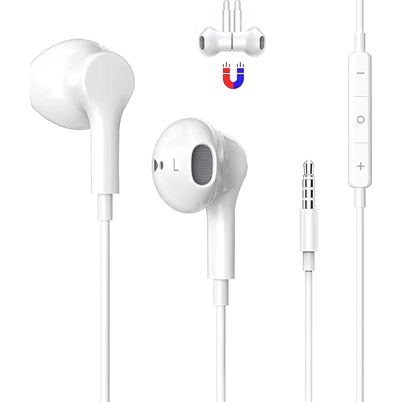 

[2025 New Edition ]Earphones wired earphones earphone microphone magnetic design Entanglement prevention with microphone No, it s true stereo