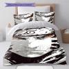 Naruto Big Eyes Chibi Bedding Set Anime Duvet Cover Polyester Soft Bed Linen Set -QJY