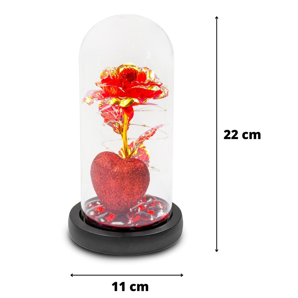 Gift eternal rose in glass shining for her girlfriend wife romantic