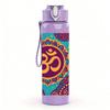 1PC Colorful Om Mandala Pattern 750ml Color Plastic Sports Water Bottle Leakproof Flip Straw Lid For Sports Office Home Use