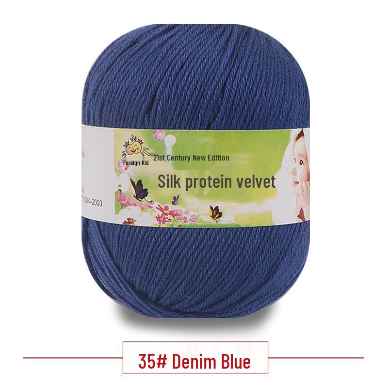 Silk Protein Baby Milk Cotton Yarn for Infant Sweaters, Hats, Shoes, Doll Crochet, and DIY Knitting Projects