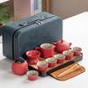 Black Pottery Kung Fu Tea Set Side Pot Household Outdoor Travel Gift Set Portable Simple Japanese Set