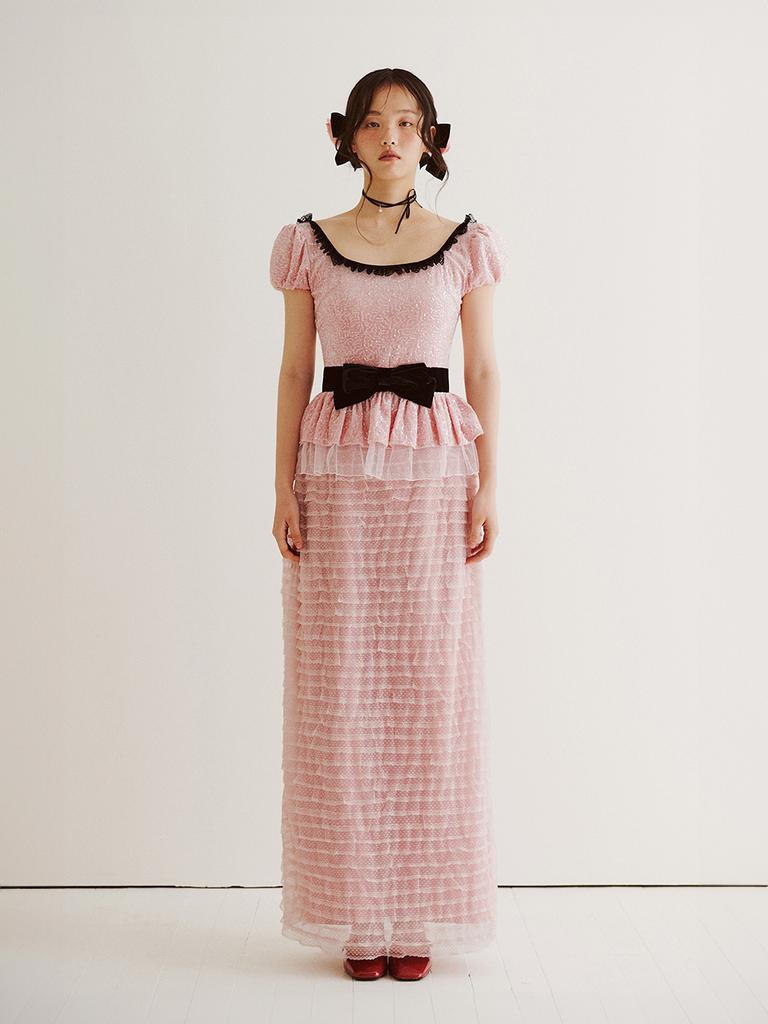 Ganiesong Bridal Twinkle Peplum Dress_Pink
