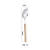 Wooden Handle Cutlery Set 304 Stainless Steel Knife Fork Spoon Teaspoon Dinnerware Set  Japanese Tableware Kitchen Utensils