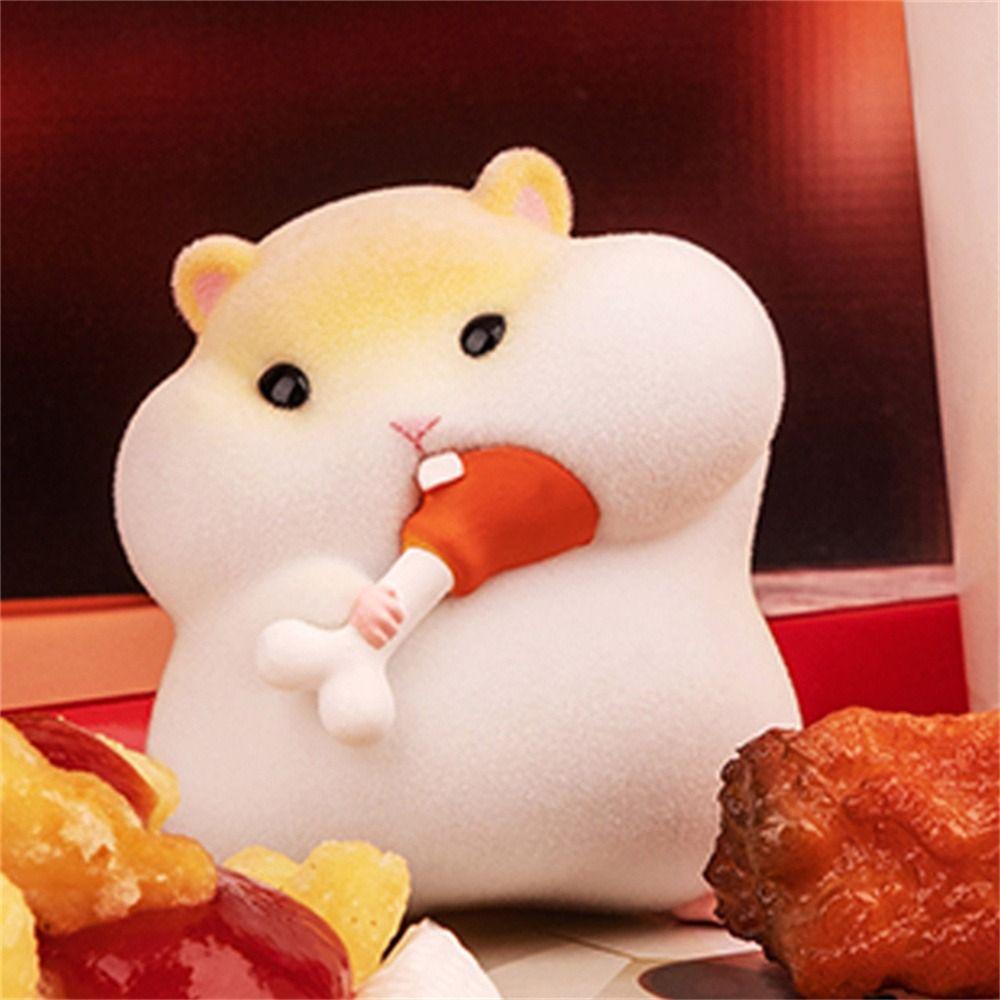 Foodie Series Gourmet Hamster Figures Flocking Mouse Hamster Clarke Figures   Dashboard Decoration