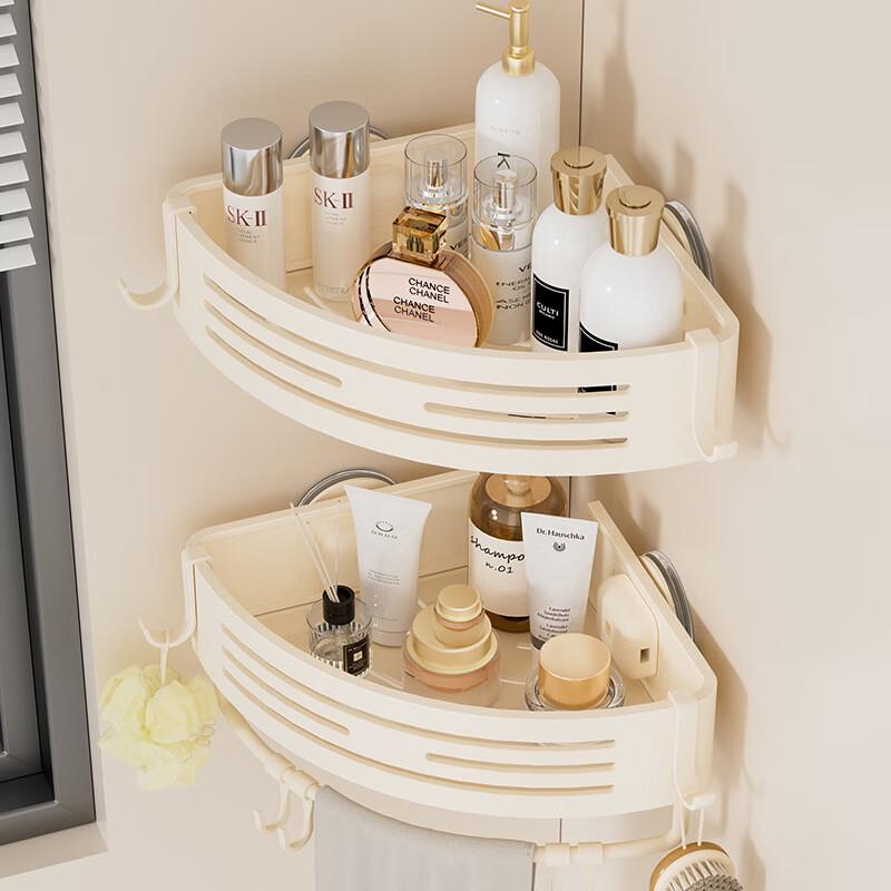 DANLE Space Aluminum Corner Suction Bathroom Shelf