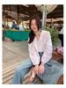 Petite Chic French Lace-up Collar Shirt for Women – White Blouse for Spring/Autumn