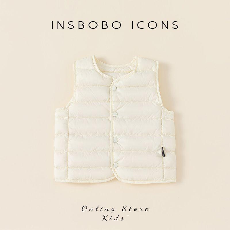 Insbobo Girls down Jacket Lightweight down Vest Boys Winter down Liner Children s down Autumn and Winter Trendy White 100