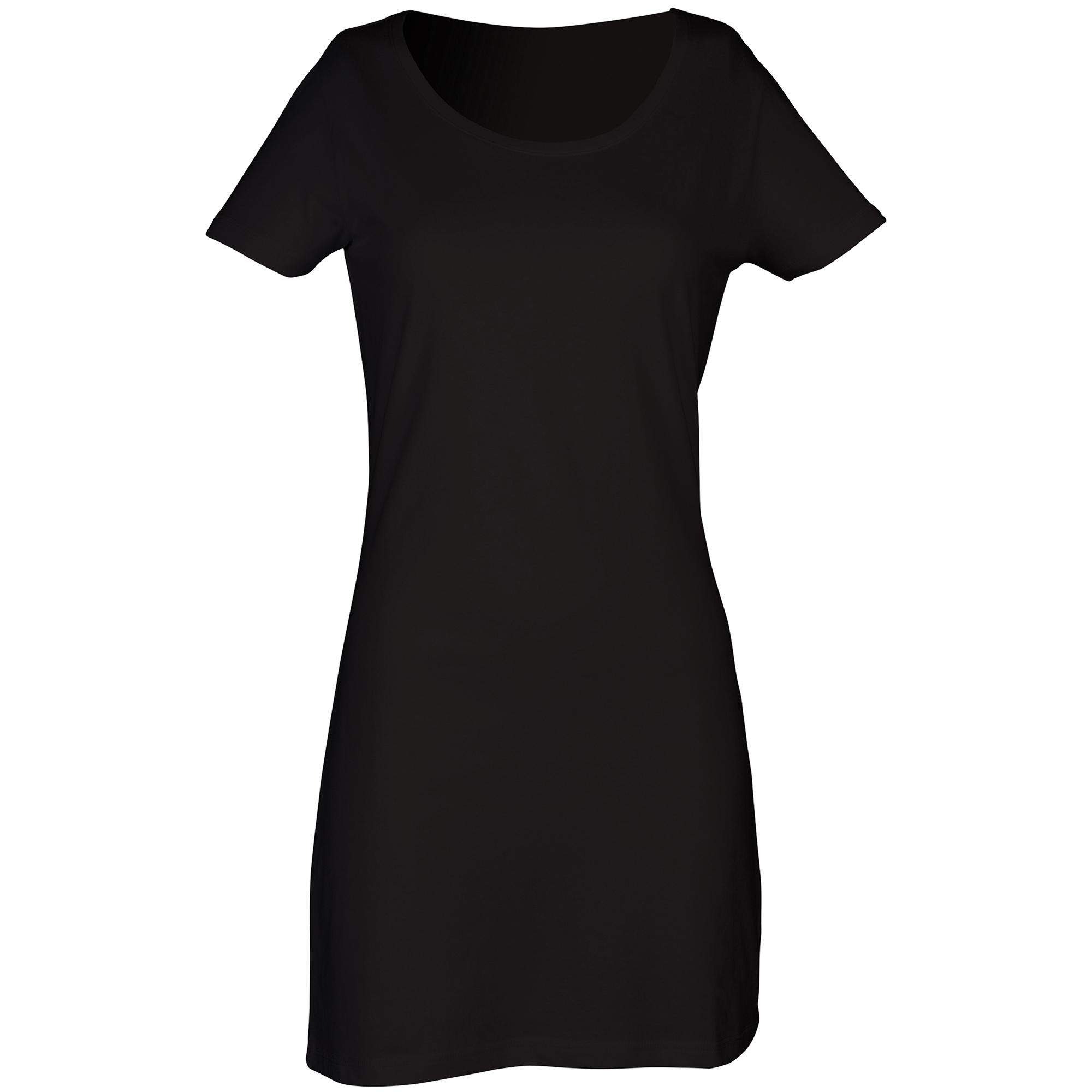 Vestido de camiseta con cuello redondo para damas/mujeres Skinni Fit L negro