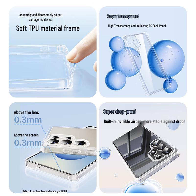 Pisen Samsung S25 Ultra Clear Protective Phone Case