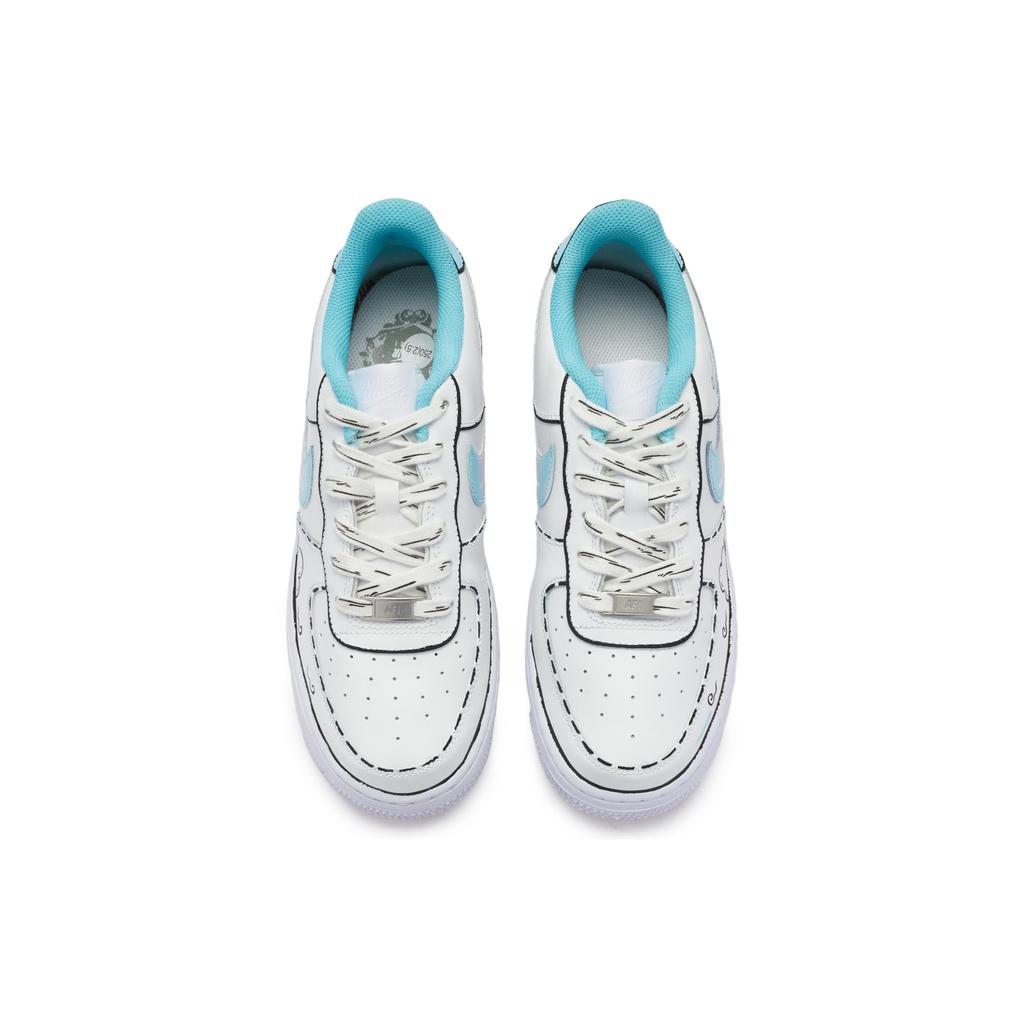 Nike Air Force 1 811 Manufacturing, Cloud Fantasy Low Top Skateboard Shoes Women's White Blue Black DH2920-111(Team80-)