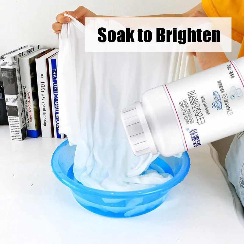 Wybiel i Przywróć Dodatek do Prania Odplamiacz, Wzmacniacz Wybielania, Eliminator Żółknięcia, Odświeżacz Tkanin do Białych Ubrań Użytek Domowy Proszek Wybielający