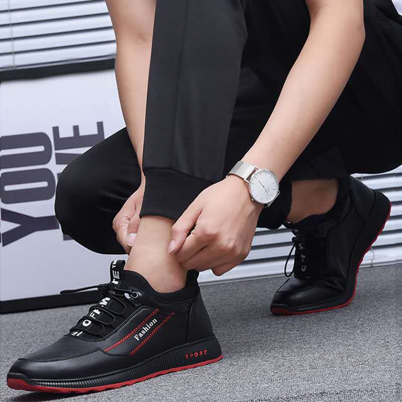 2025 spring and autumn men's shoes breathable mesh casual shoes Korean version trend single shoes round head platform men's sports shoes