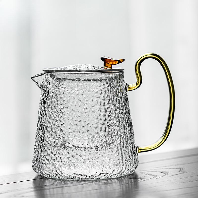 Large Capacity Hammered Glass Teapot Teapot Tea Separator Filter Flower Teapot Cooking Tea Pot Home Kung Fu Tea Set