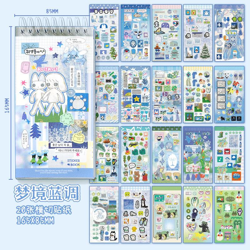 20Sheets Cartoon Japanese Sticker Book DIY Scrapbooking Diary Handbook Deco Stickers Kawaii Gift