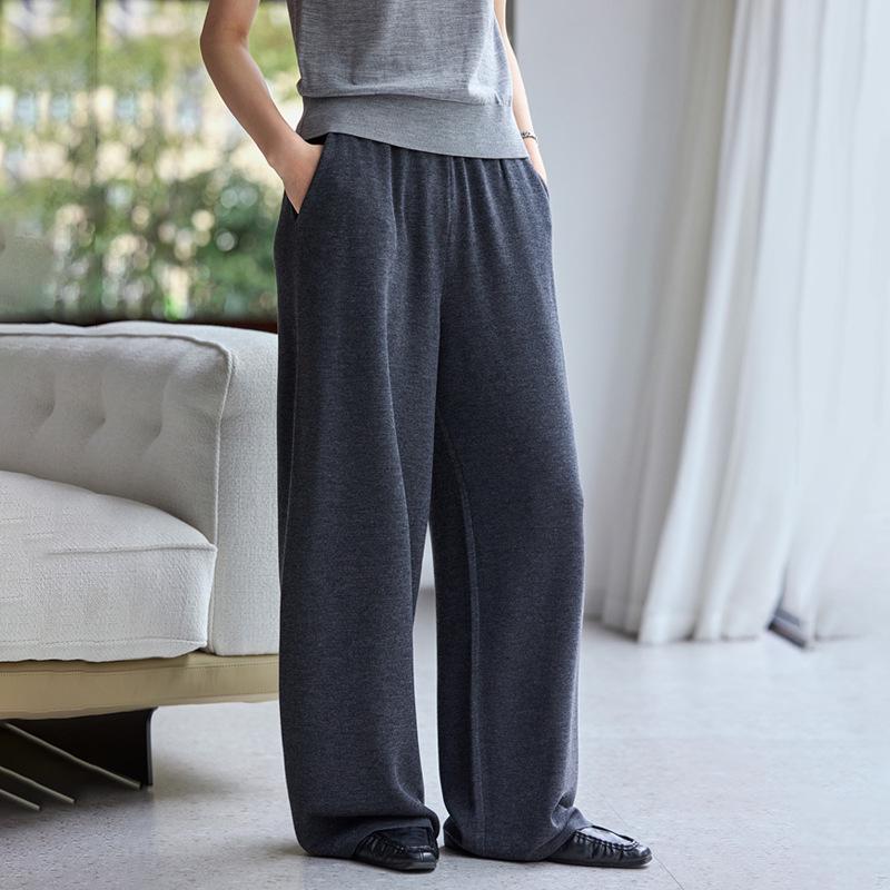 

German Yangtze Yarn Women s 100% Wool 60s Wide-Leg Slimming Pants XL