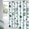 Shower Curtain Liner, 4G PEVA Green Leaf Shower Liner, Plastic Waterproof Shower Curta, 72x72 Inch with Grommet Holes 3 Magnetic Weights