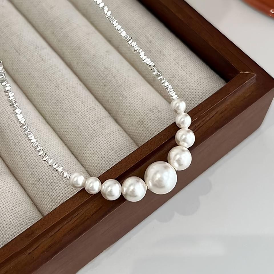 Handmade Simualtion Pearls Necklace for Women French-Inspired Minimalist Luxury Jewelry Elegant Everyday & Party Wear