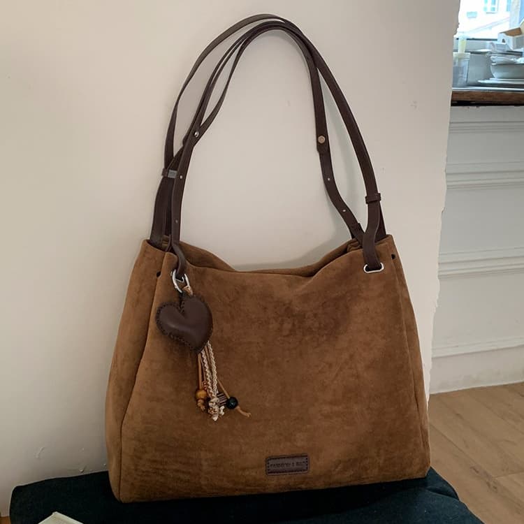 Women's Imitation Suede Shoulder Bag Large Capacity Tote Bag