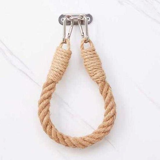 Yousheng Twine Toilet Roll Holder Wall-Mounted Toilet Paper Holder Rustic Twine Rope Paper Roll Dispenser for Bathroom Organization