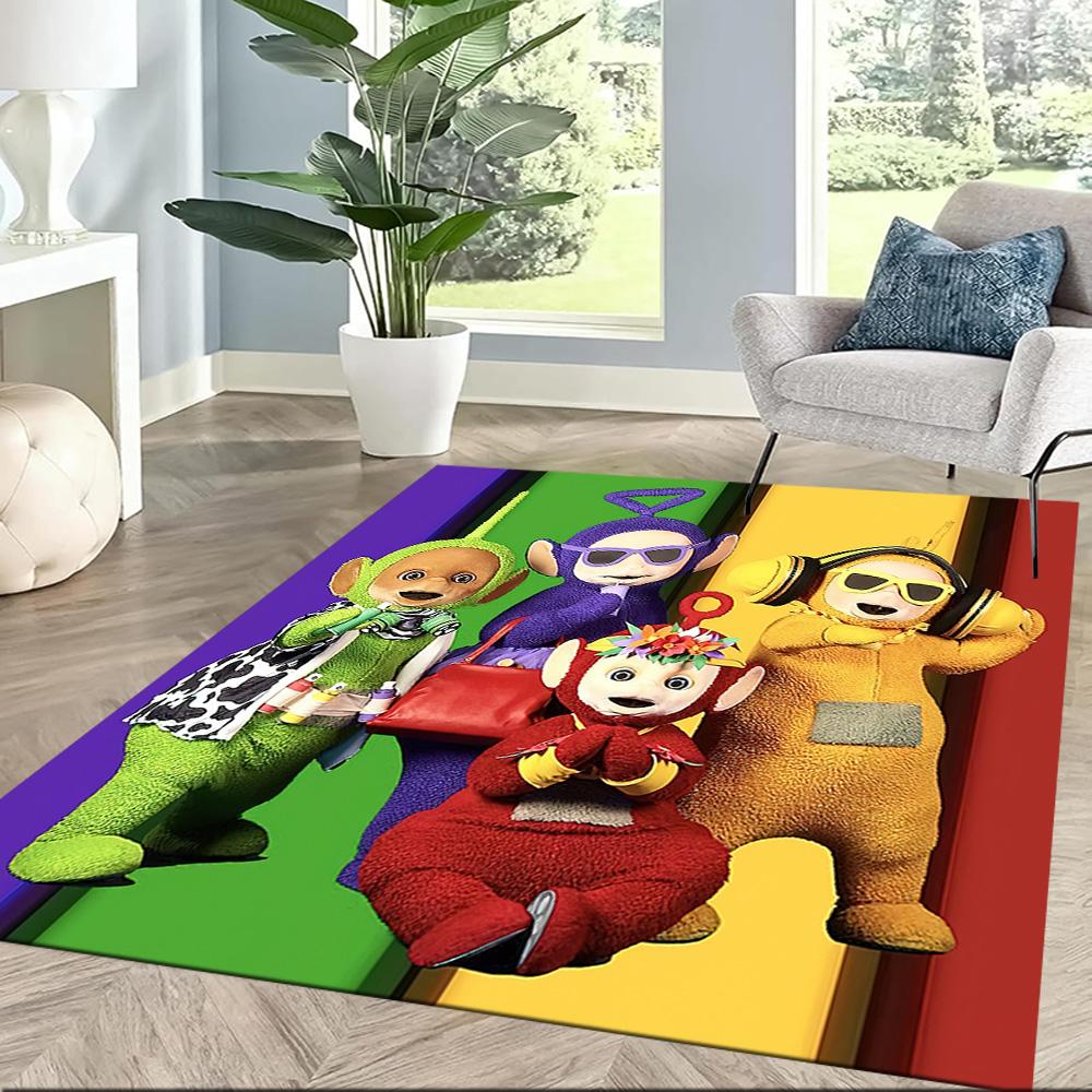 Teletubbies Rainbow Flag Square Rugs Are a Great Choice for Living Rooms, Bedrooms, Home Décor, and As Gifts.