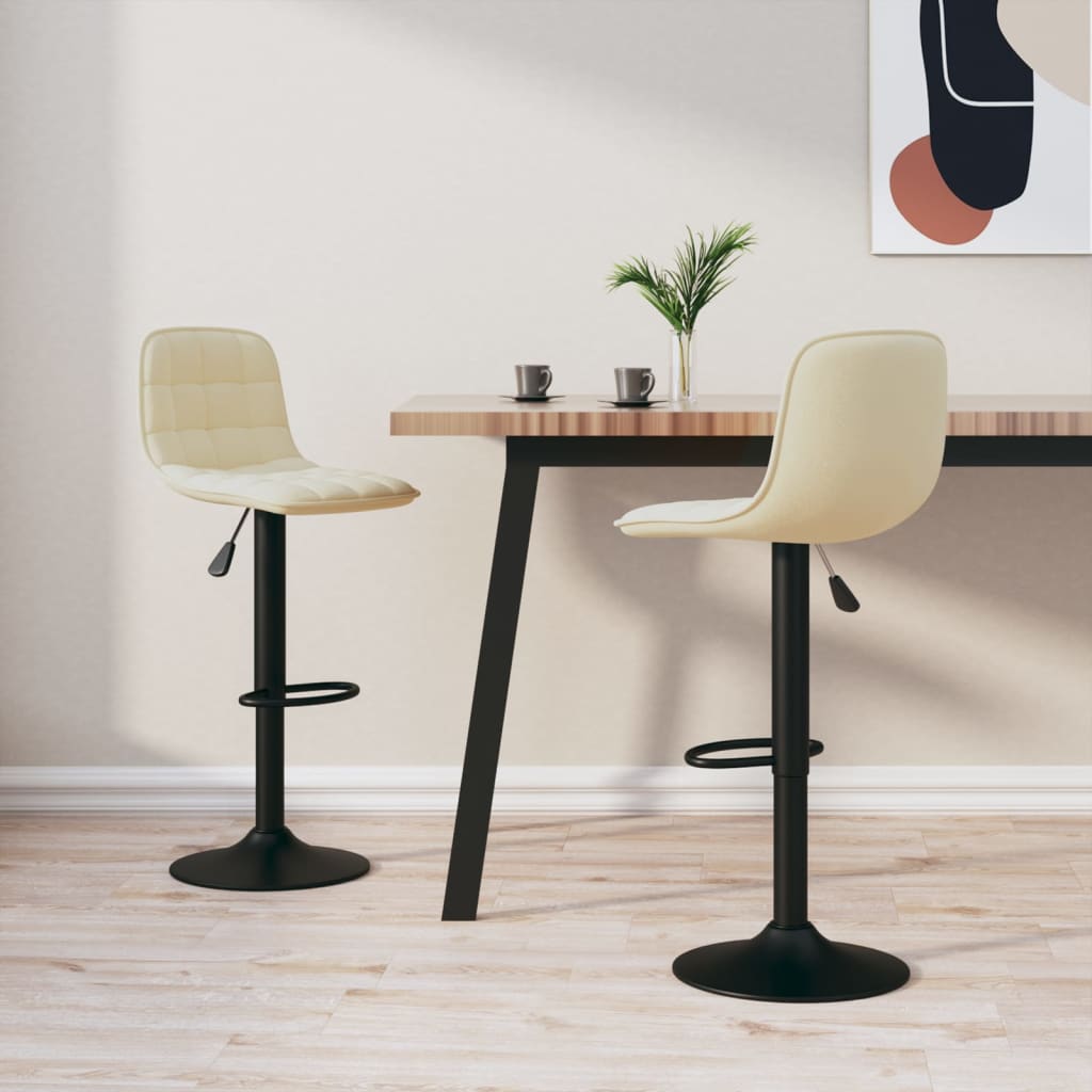 Bar Stool 2 Pcs Cream Velvet