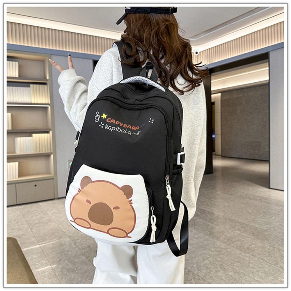 Large Capacity School Bags Cartoon Shoulder Bags New Capybara Backpack