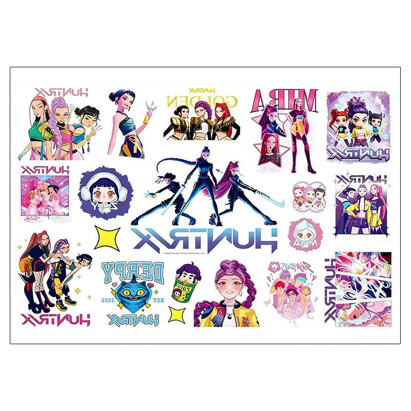 Kpop Witch Hunters Children'S Cartoon Tattoo Sticker Cute Color Girl Group Cos Transfer Sticker