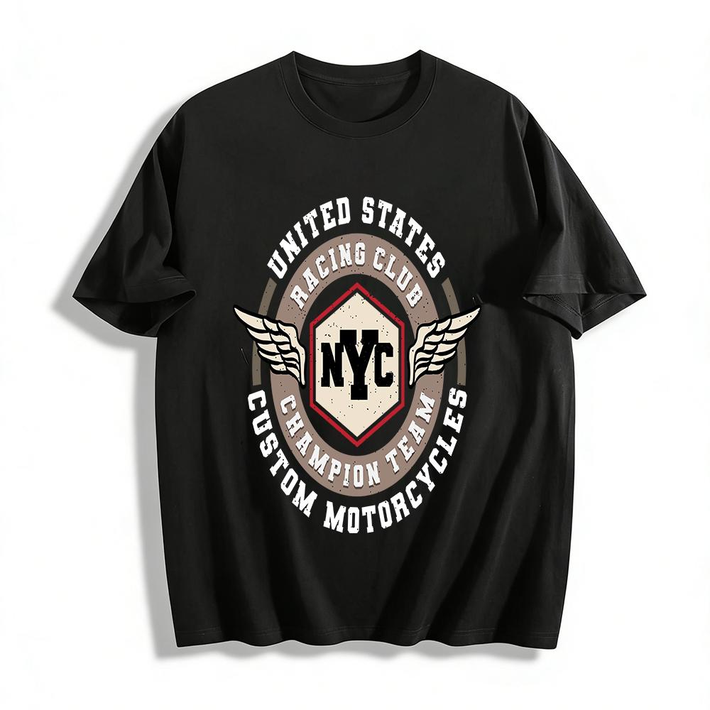 Vintage NYC Racing Club Champion Team Graphic Casual Tee Pure cotton T-shirt XXS