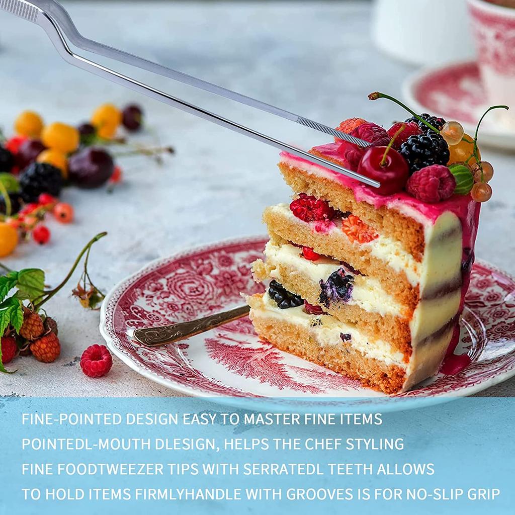 1pcs Stainless Steel Kitchen Barbecue Tweezers, Food Clip Portable Picnic Cooking Tool, Bar Kitchen Specific Clip