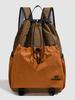Schoolbag Outdoor Camping School Bag Casual Backpack Light Sports Fitness Men and Women Backpack Drawstring Design Travel Double Back