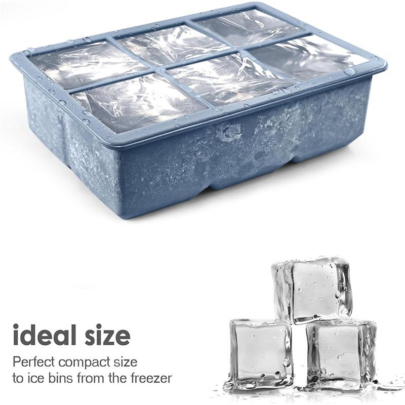 Silikonisformar för isbitar - Silikonformar för isbitar i stor storlek med läckagesäkert avtagbart lock Fyrkantig isbitsform och BPA-fri för