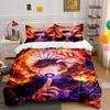 Anime Character Fiery Design Bedding Set Bedding set (1 duvet cover, 2 pillowcases, duvet not included)