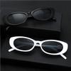 2Pcs Fashion Ladies Oval Sunglasses Outdoor Travel Versatile Accessories Celebrity Same-Style Eyewear Cndy Color Sun Glasses