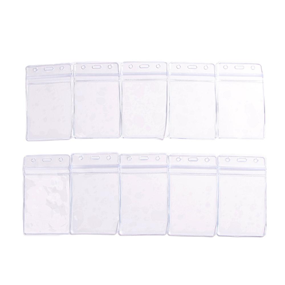 Hot Transparent PVC Plastic Pocket ID Card Badge Holder Zipper