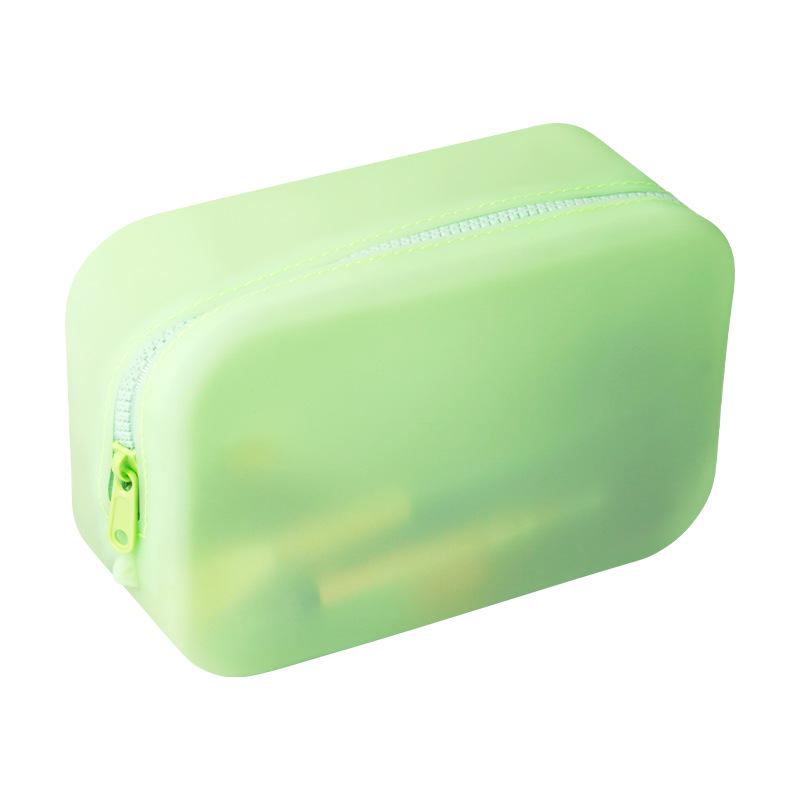 

Напівпрозорий силіконовий косметичний та туалетний мішок - Велика місткість, Водонепроникний, Цукеркові кольори, Креативне зберігання прикрас та косметики 20*13*8CM зелений