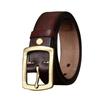 European And American Retro Concave Old First Layer Cowhide Belt Men'S Genuine Leather Japanese Character Copper Needle Buckle Jeans Belt