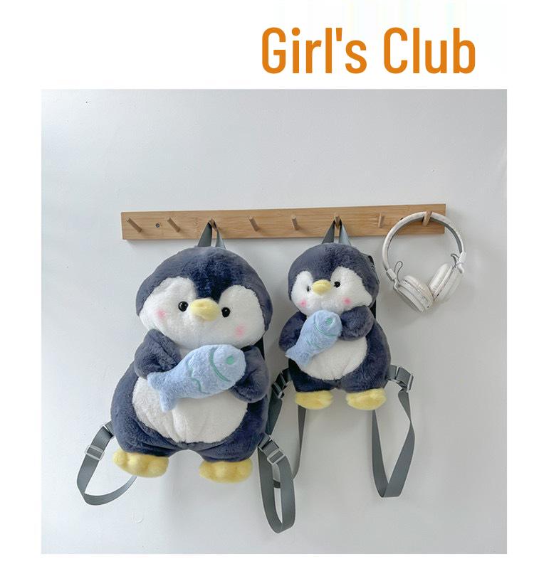Adorable Cartoon Penguin Plush Backpack for Kids