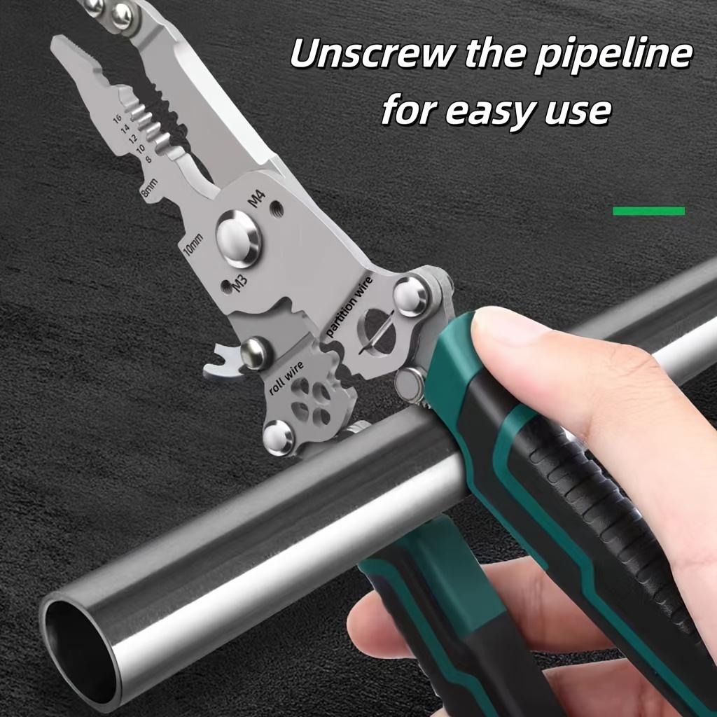 Upgrade cutting tool 1 piece multi-function folding wire stripper crimping pliers cable cutters