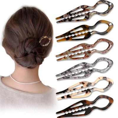 French Hair Pin Women Double-Notch Locking Mechanism Hair Clip Twists Secure Hair Stick Hair Styling Accessory
