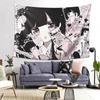 VIKAMA Sweet Cool Black Pink Pixel Girl Tapestry anime Atmosphere ins Style Decorative Wall Room Decoration Home Decoration