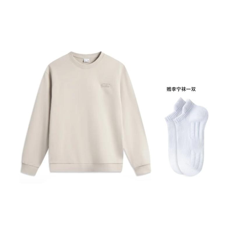 Li Ning Sports Fashion Collection Sweatshirt Unisex Fleece Lined Thermal AWDUA53-15