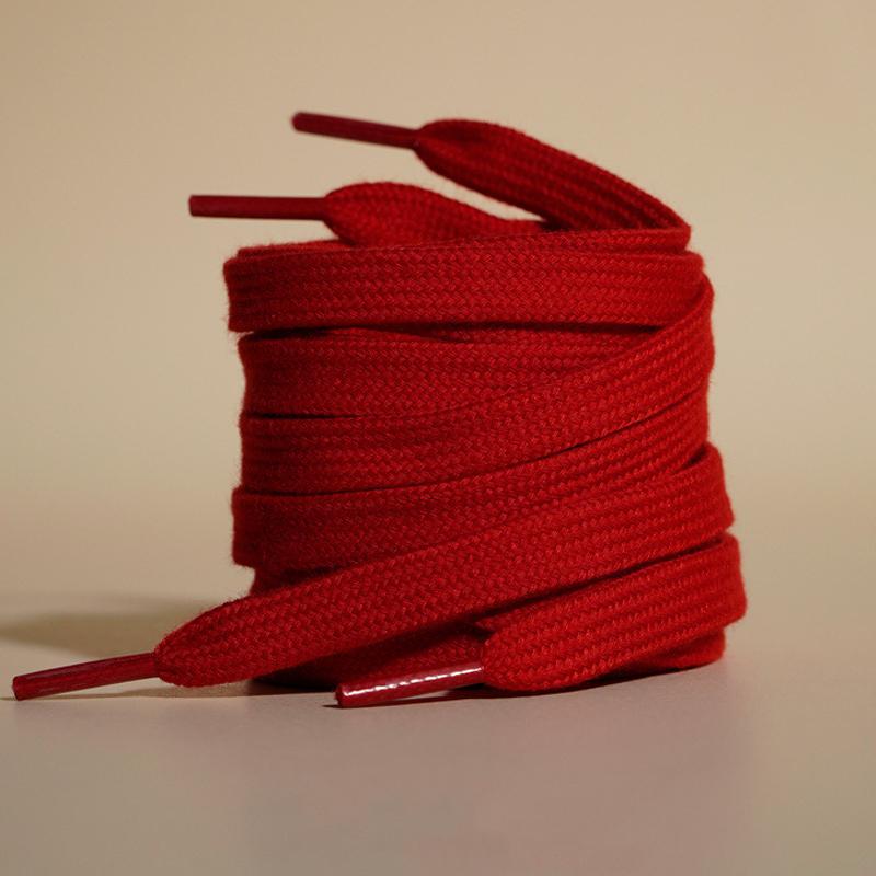 1Pair/3Pair NEW Flat High-Quality Cotton Shoelace Suitable for A Variety of Shoes 0.8 Cm Wide Unisex Solid-Color Shoelaces