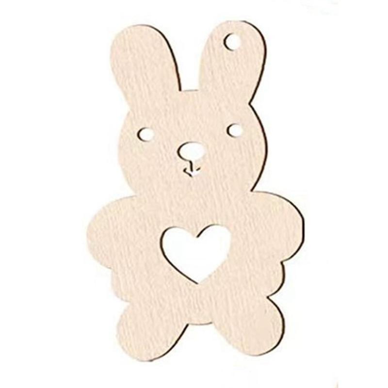 M-Modern-70PCS Unfinished Blank Wood Cutout Wooden Easter Bunny Shaped Wooden Easter DIY Wooden Craft For Easter Spring D